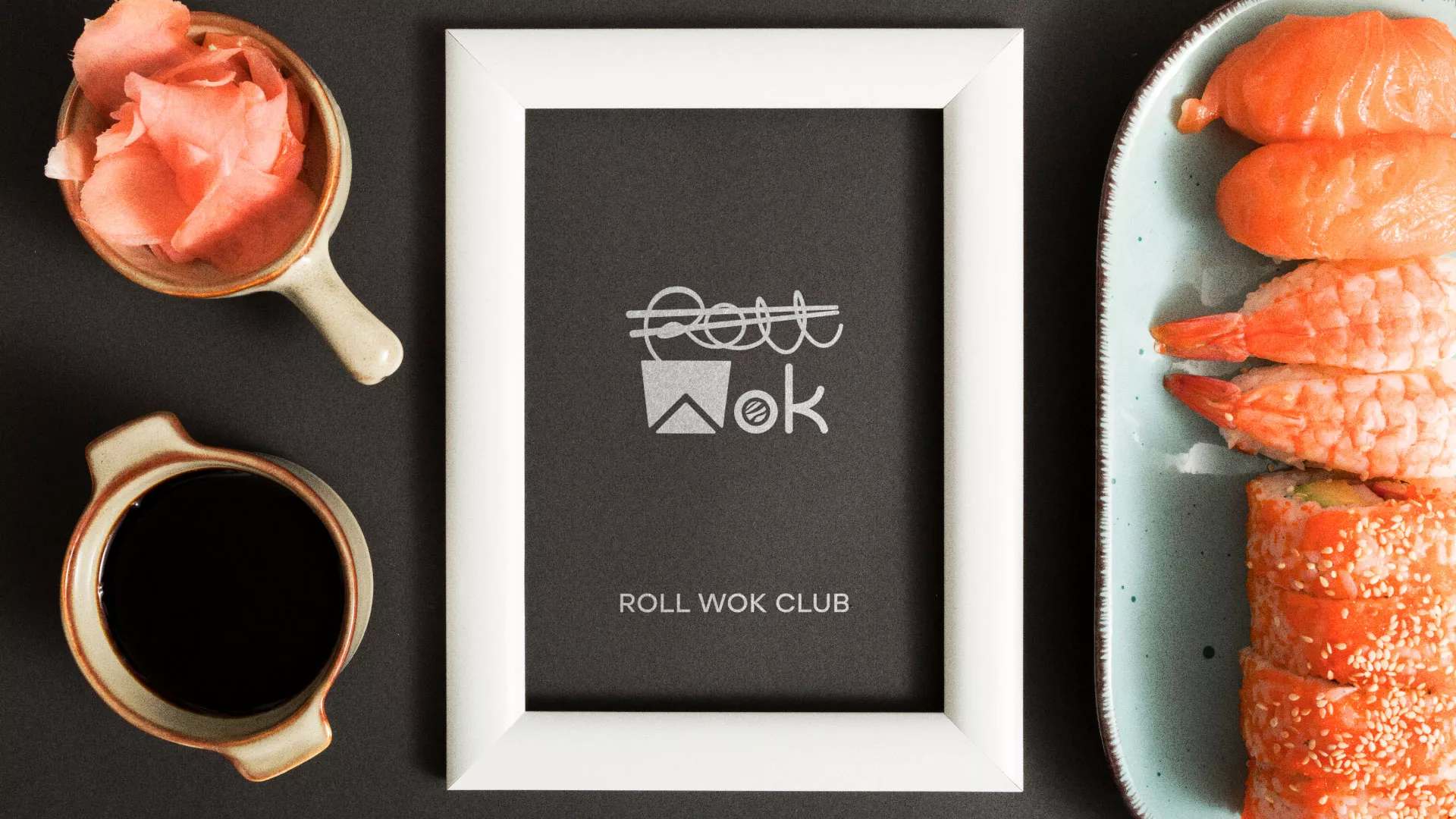 Разработка логотипа суши-бара «Roll Wok Club» в Кушве